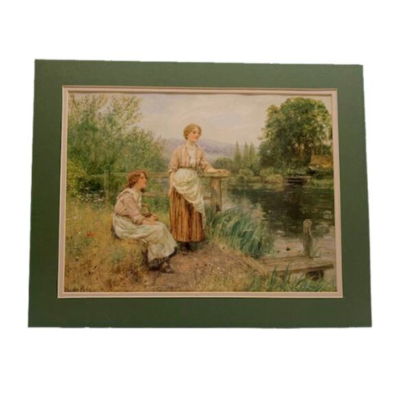 Vintage Henry John Yeend King Art Print | Waiting For The Ferry - Picture 2 of 3